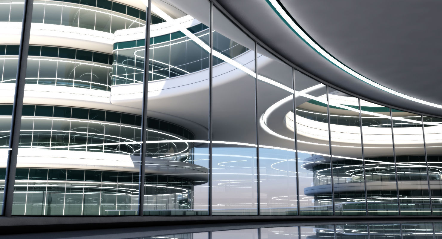 Futuristic Building 101 3D model_2