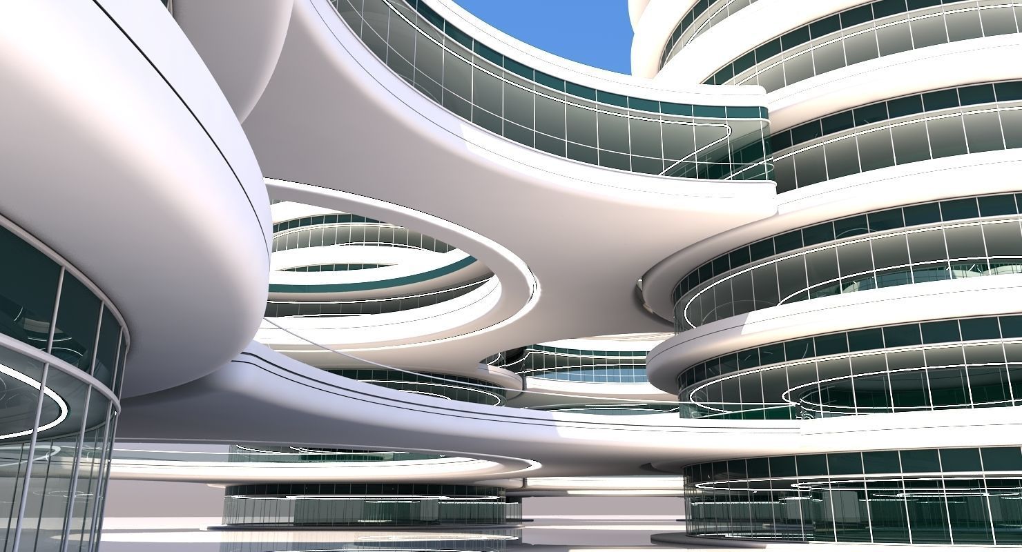 Futuristic Building 101 3D model_4