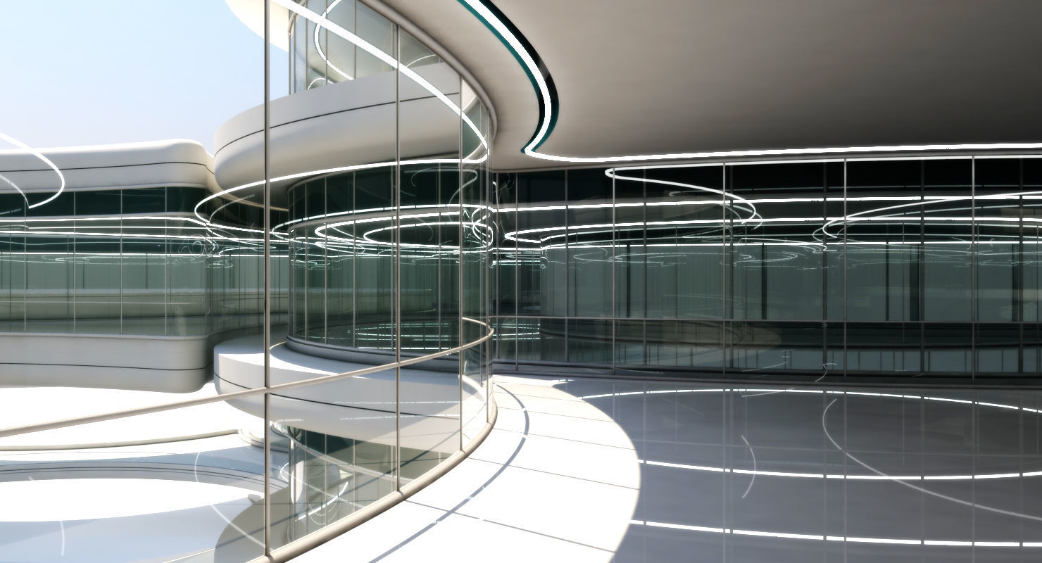 Futuristic Building 101 3D model_3