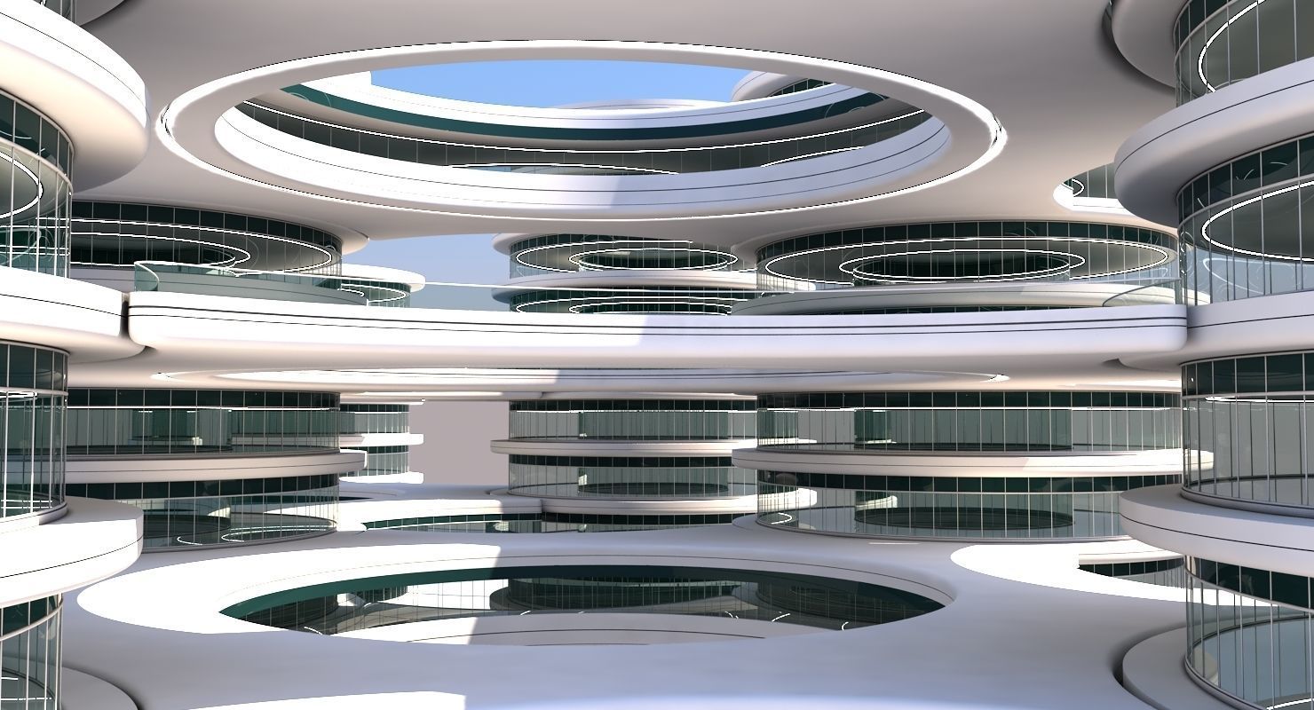 Futuristic Building 101 3D model_6