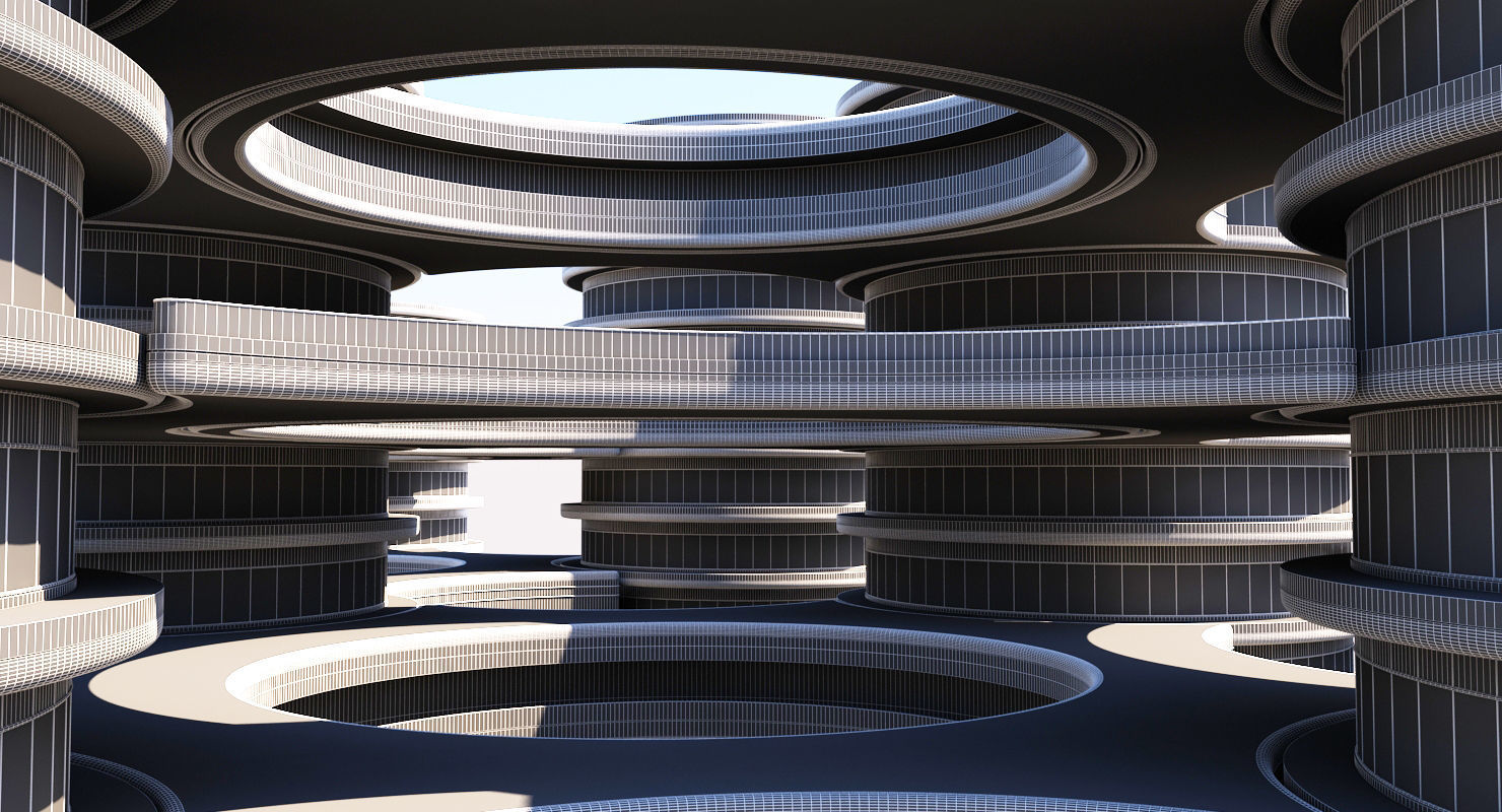 Futuristic Building 101 3D model_9