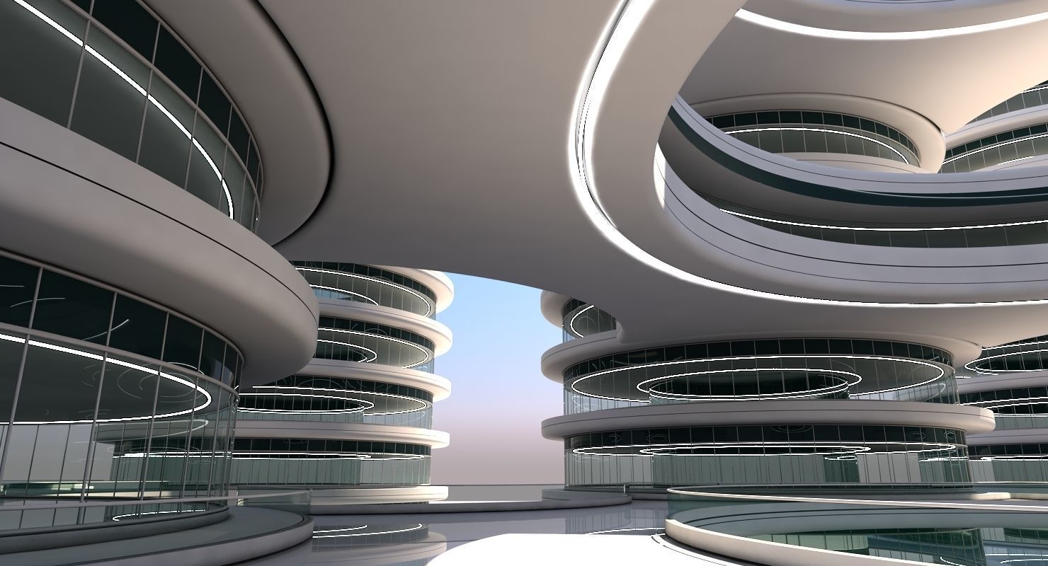 Futuristic Building 101 3D model_5