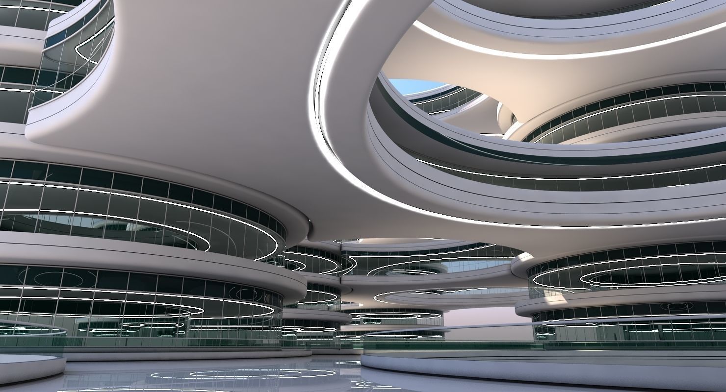 Futuristic Building 101 3D model_8
