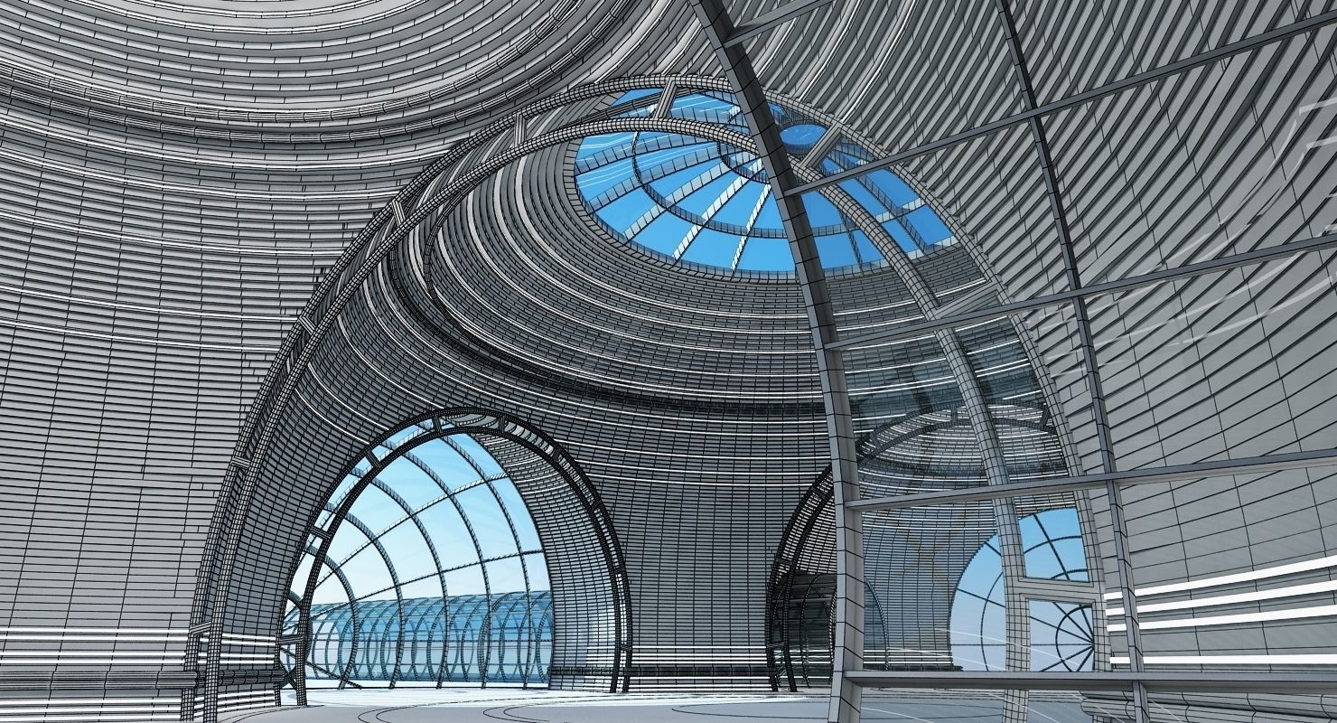 Futuristic Architectural Structure 4 3D model_12