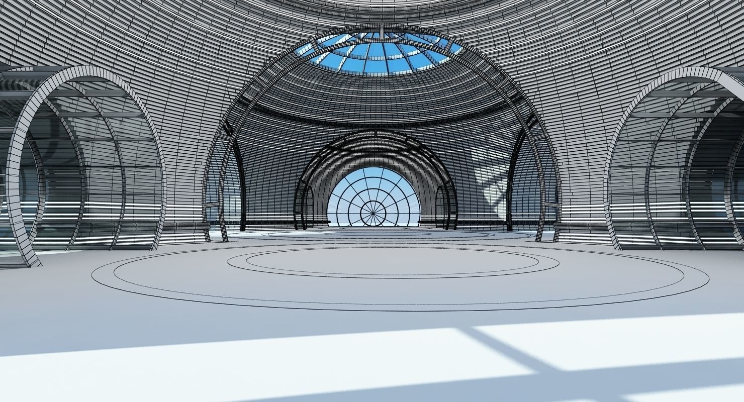 Futuristic Architectural Structure 4 3D model_11