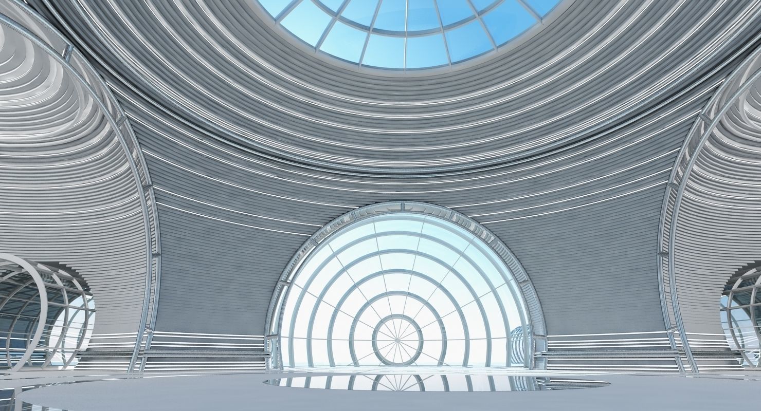 Futuristic Architectural Structure 4 3D model_5