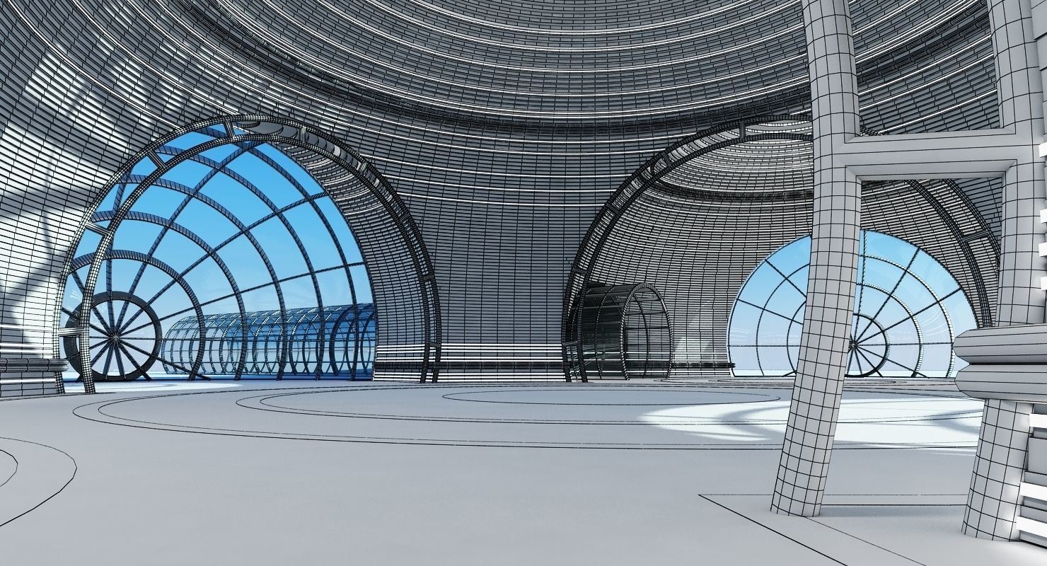 Futuristic Architectural Structure 4 3D model_14