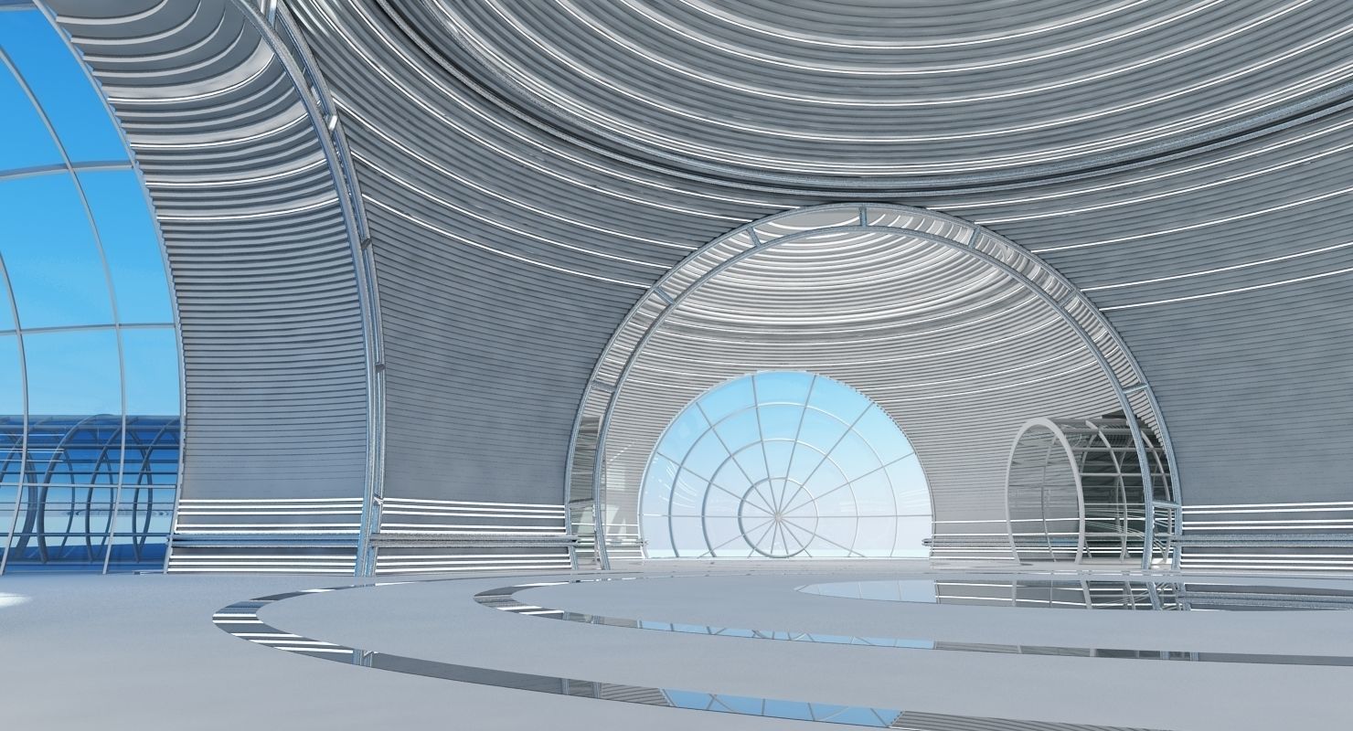 Futuristic Architectural Structure 4 3D model_9