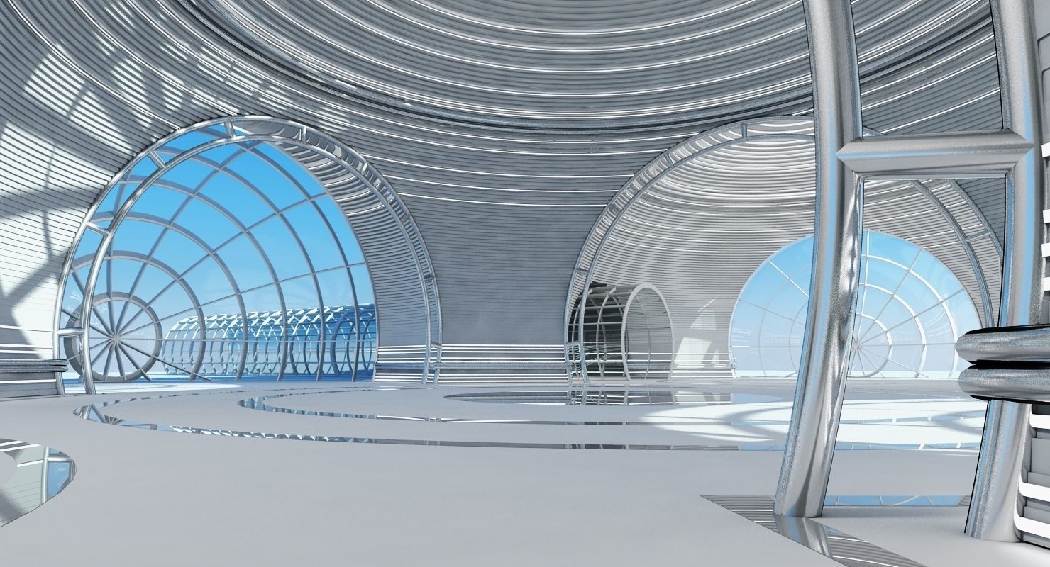 Futuristic Architectural Structure 4 3D model_8