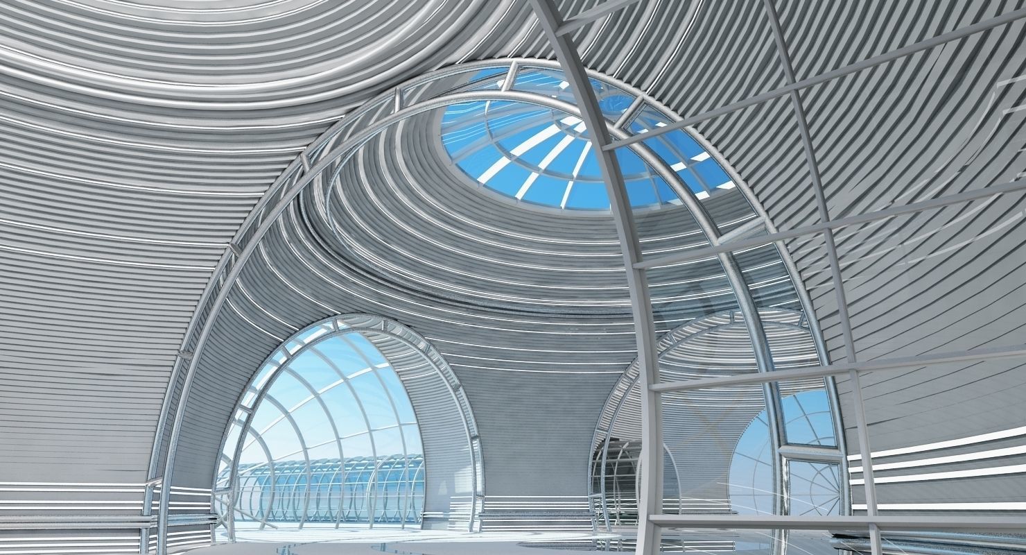 Futuristic Architectural Structure 4 3D model_1