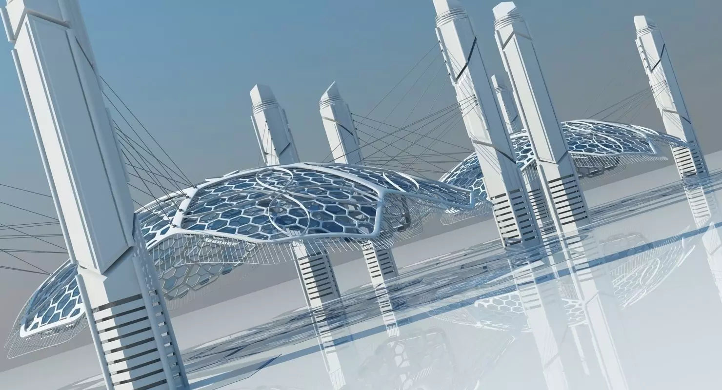 Futuristic Architectural Structure 15 3D model_0