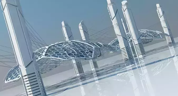 Futuristic Architectural Structure 15 3D model