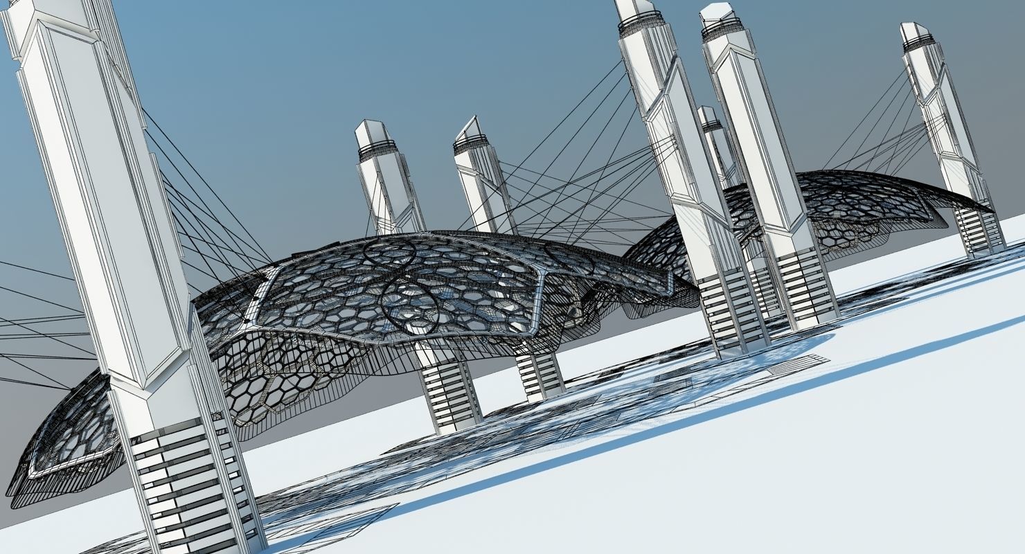 Futuristic Architectural Structure 15 3D model_5