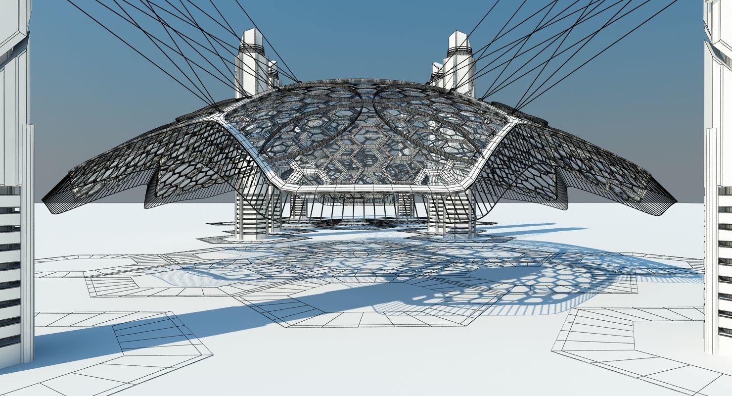 Futuristic Architectural Structure 15 3D model_4
