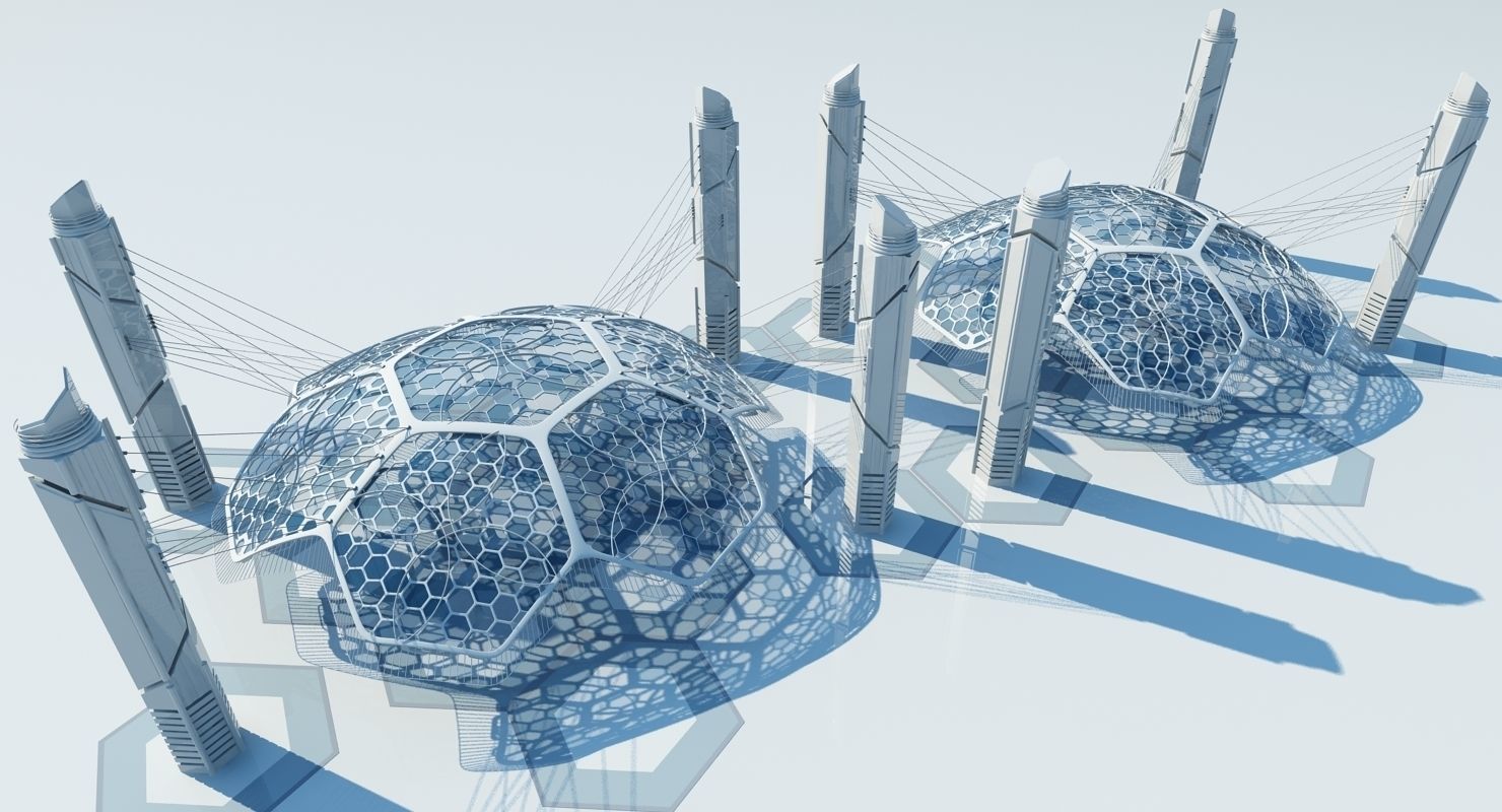 Futuristic Architectural Structure 15 3D model_1
