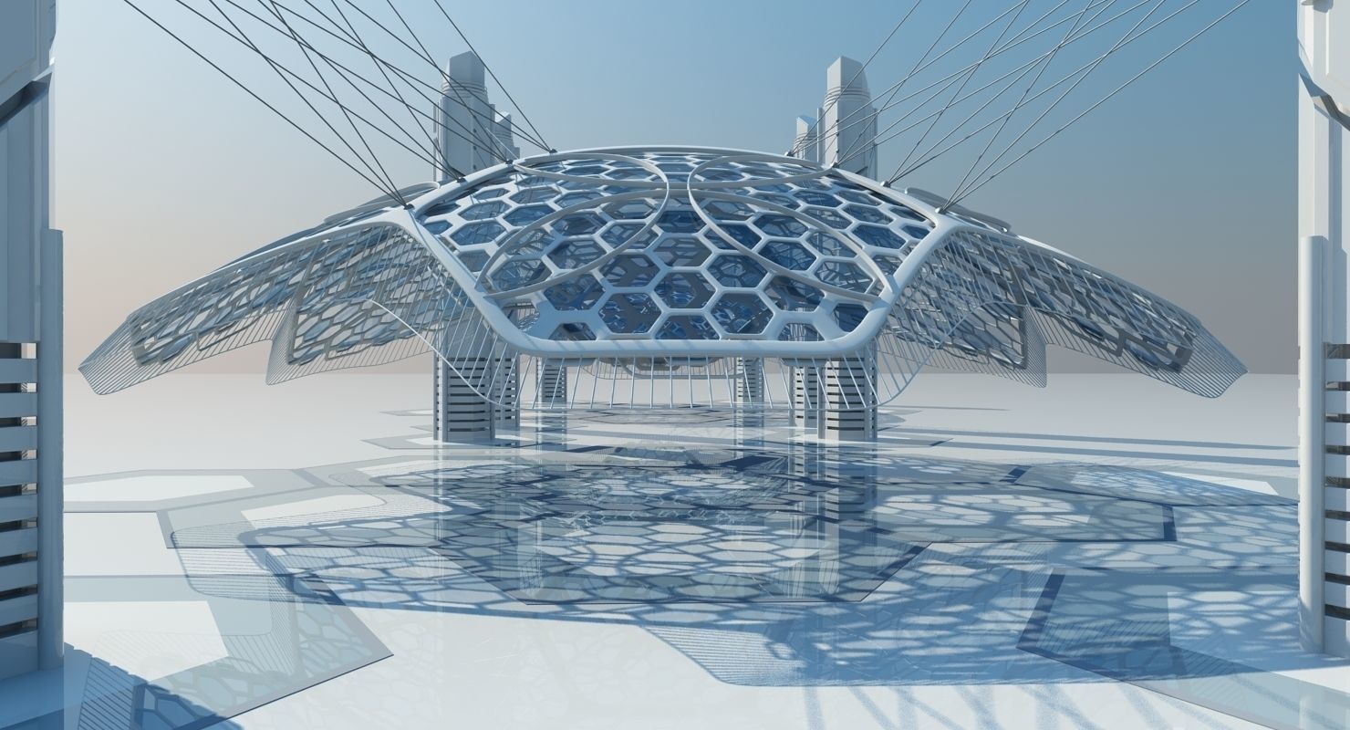Futuristic Architectural Structure 15 3D model_2