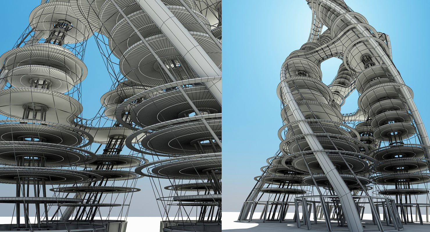 Futuristic Skyscraper 3D model_4
