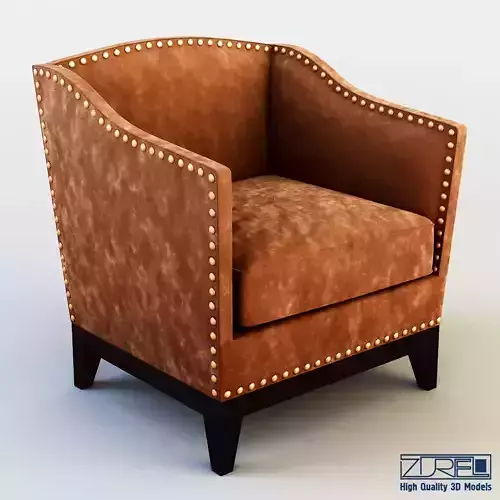 Tacha leather chair with studding 3D model