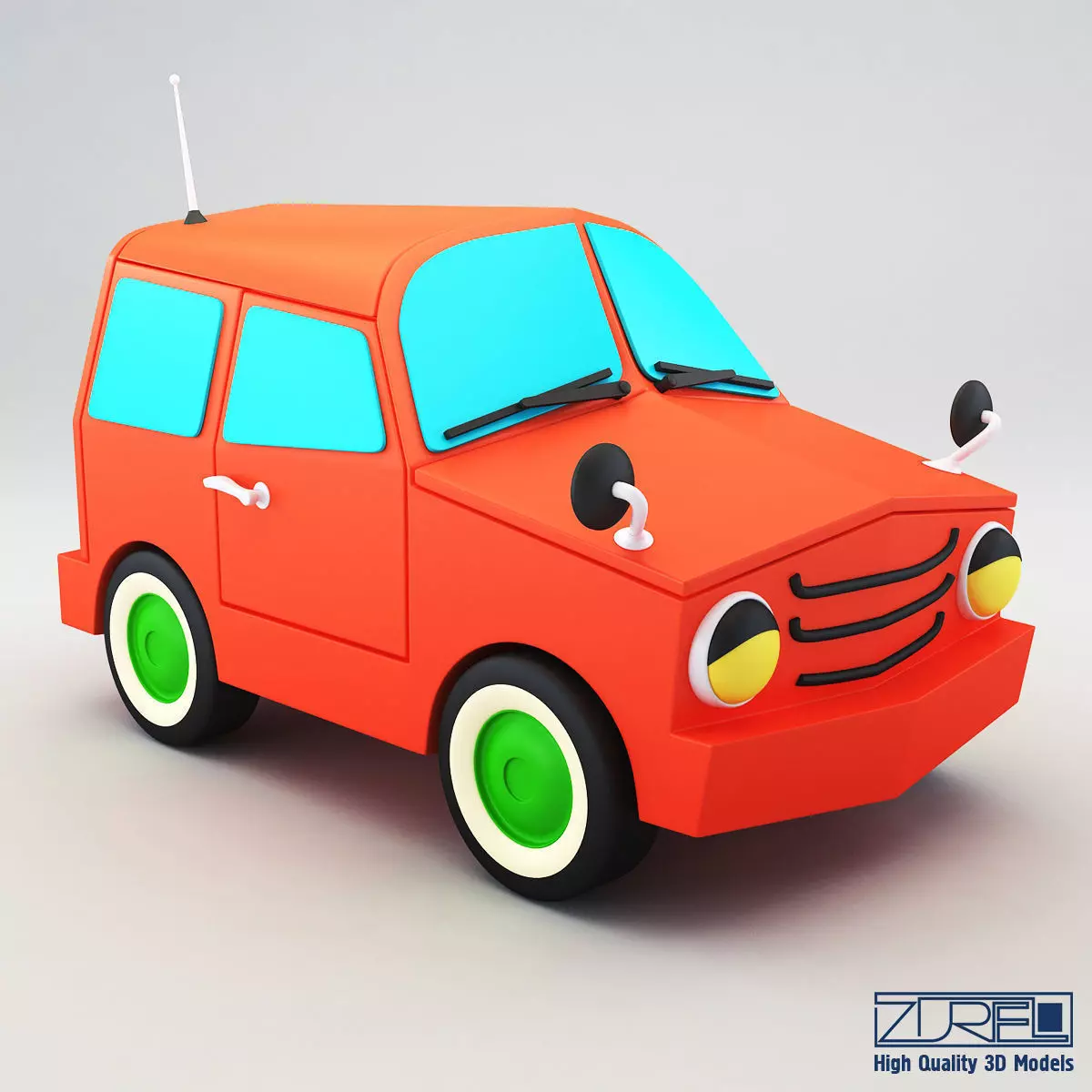 SUV v 1 orange toy car 3D model
