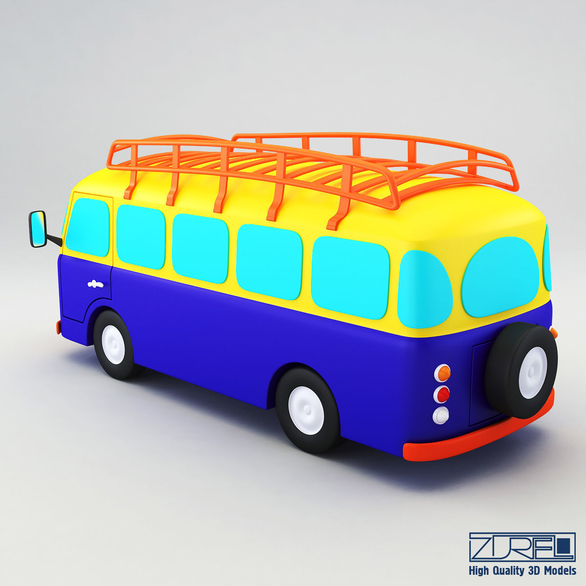 Toy Retro Bus 3D model_1