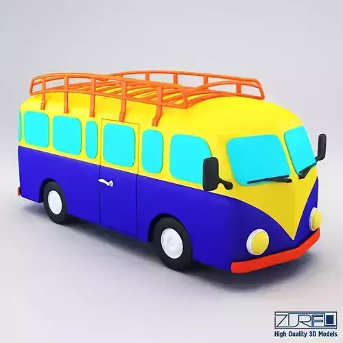 Toy Retro Bus 3D model