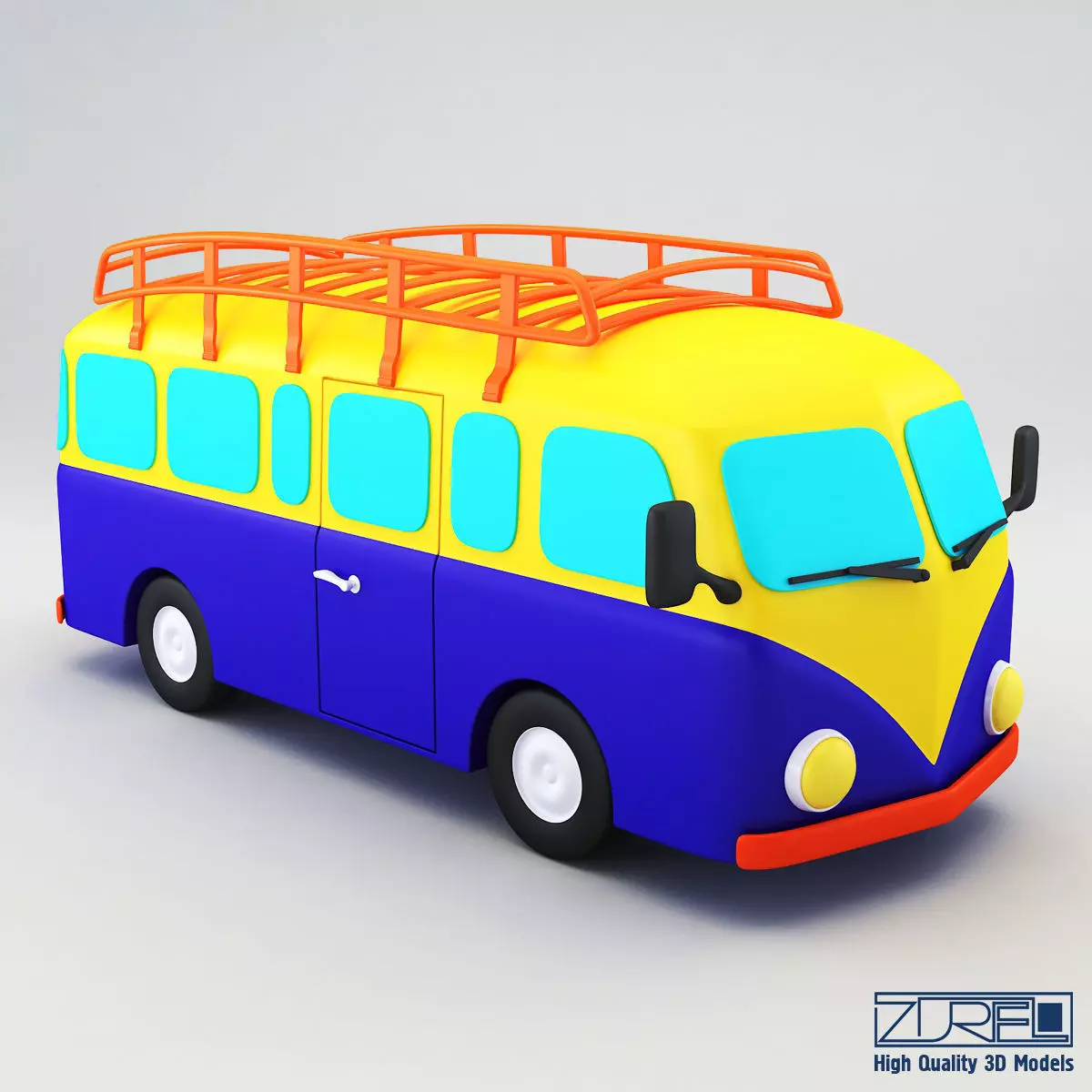 Toy Retro Bus 3D model_0