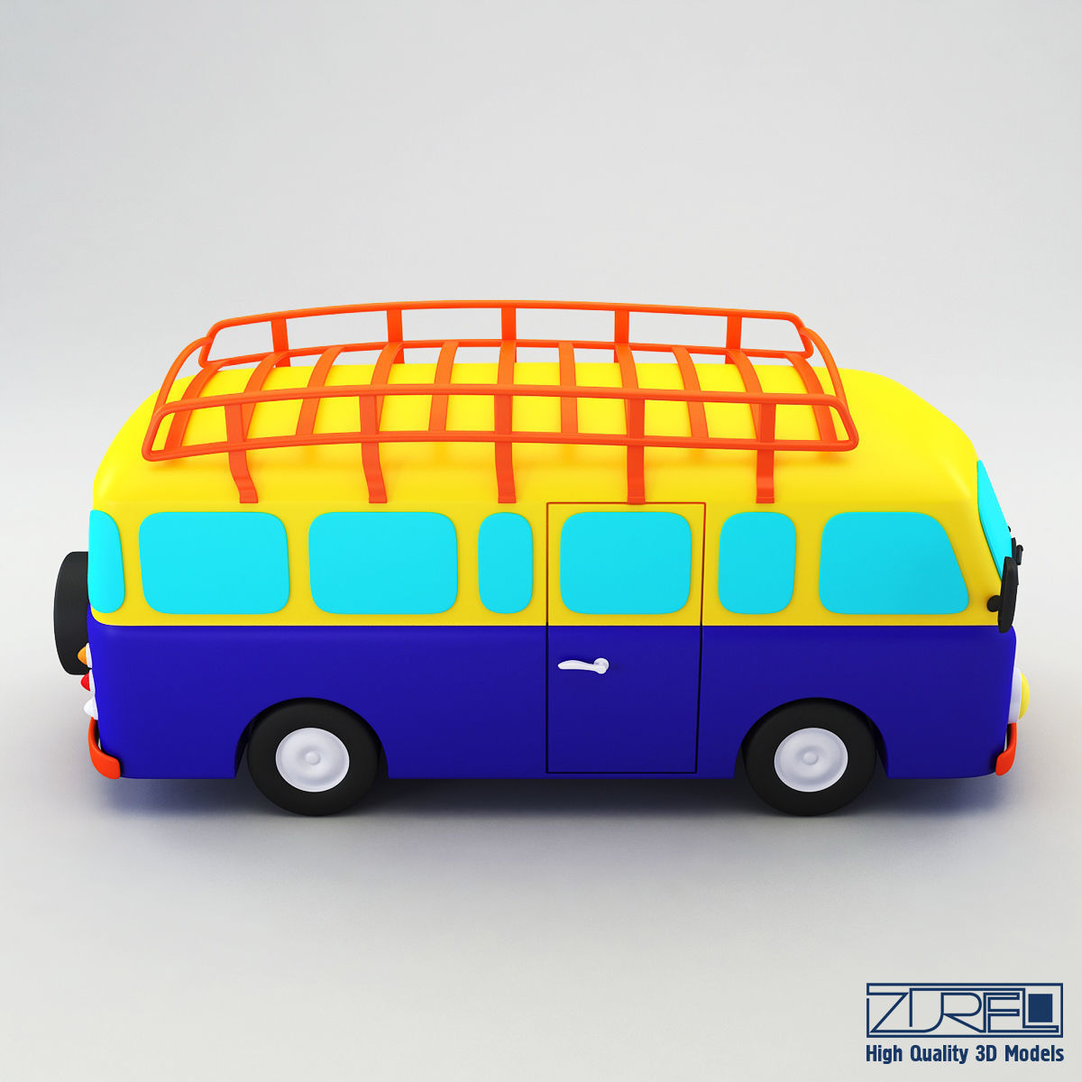 Toy Retro Bus 3D model_6
