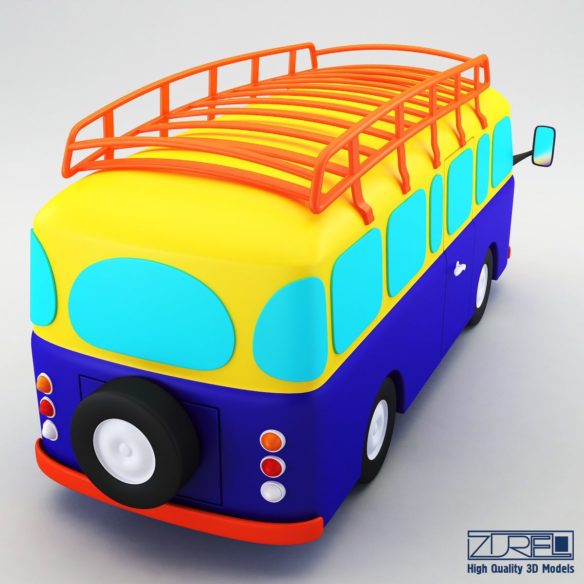 Toy Retro Bus 3D model_3