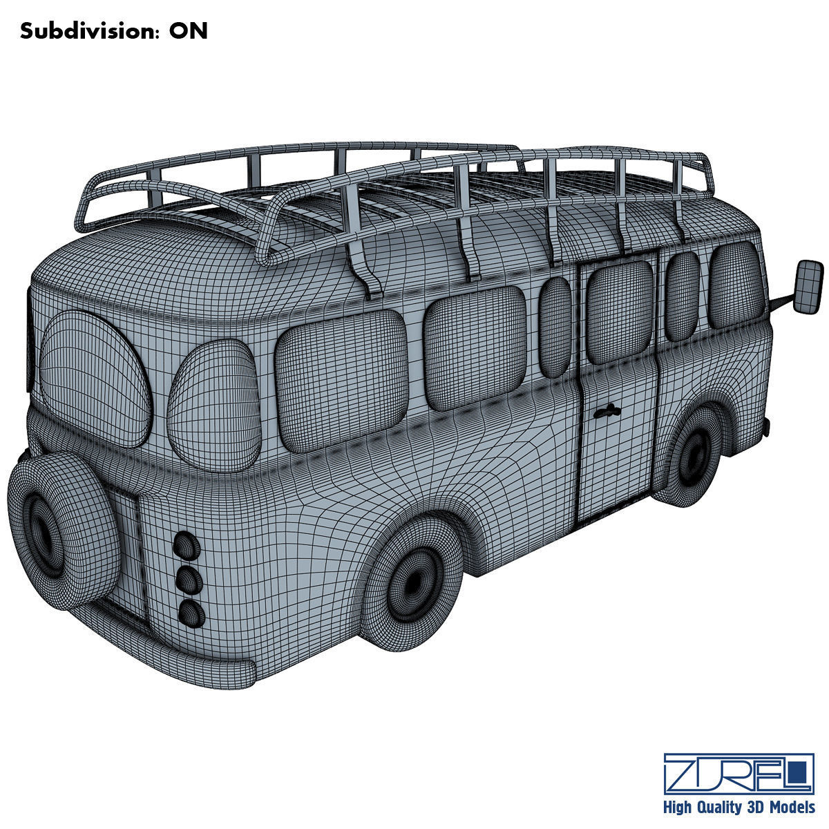 Toy Retro Bus 3D model_9