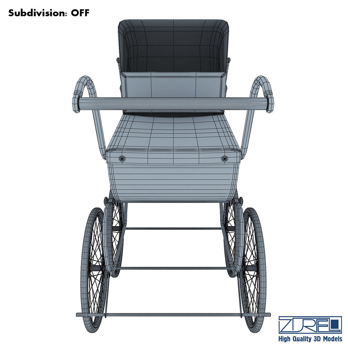 Pram retro 3D model_14