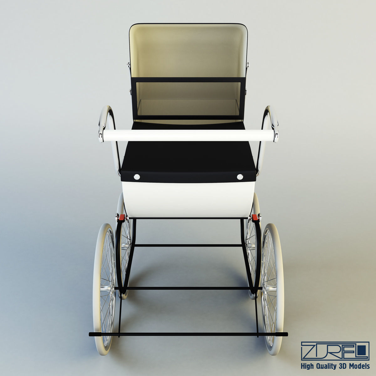 Pram retro 3D model_3