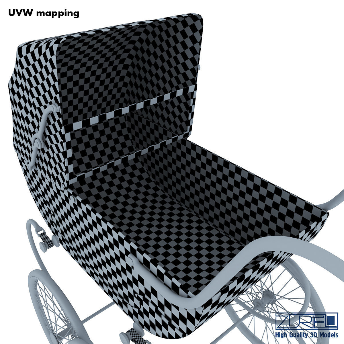 Pram retro 3D model_29