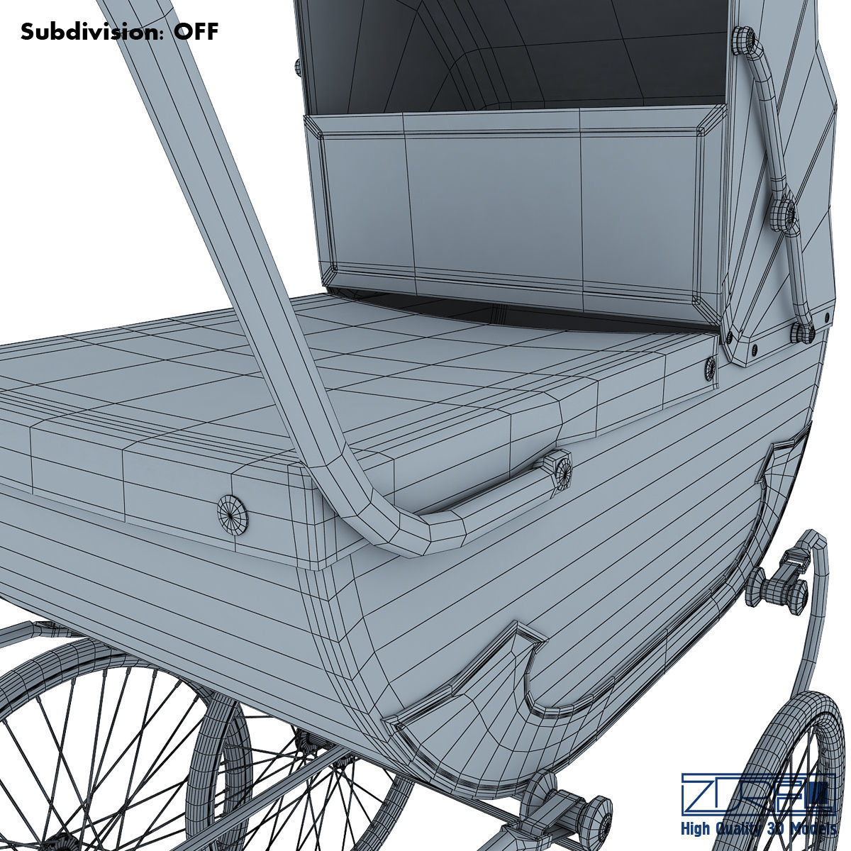 Pram retro 3D model_24