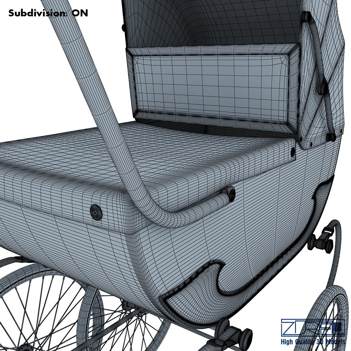 Pram retro 3D model_23