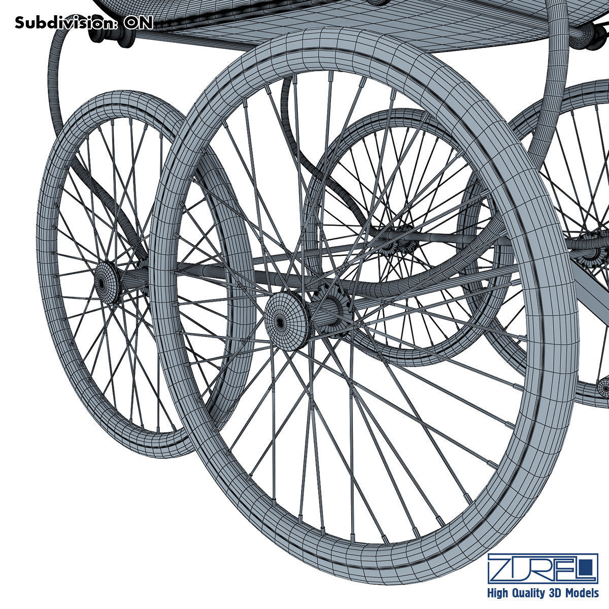 Pram retro 3D model_25