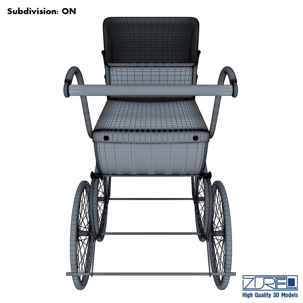 Pram retro 3D model_13