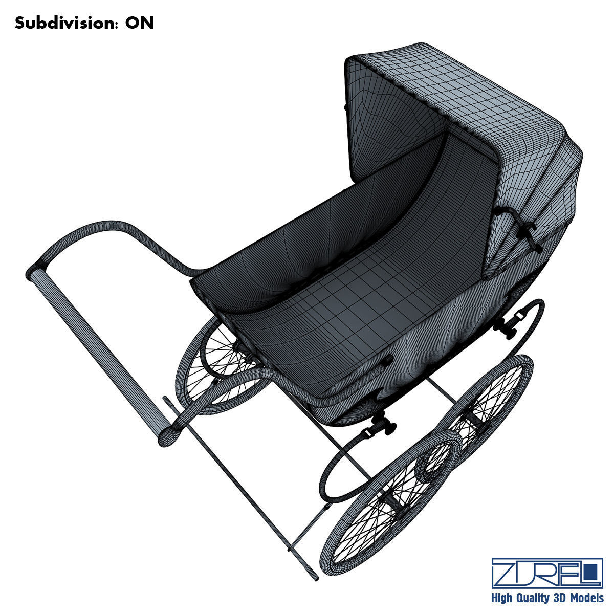 Pram retro 3D model_15