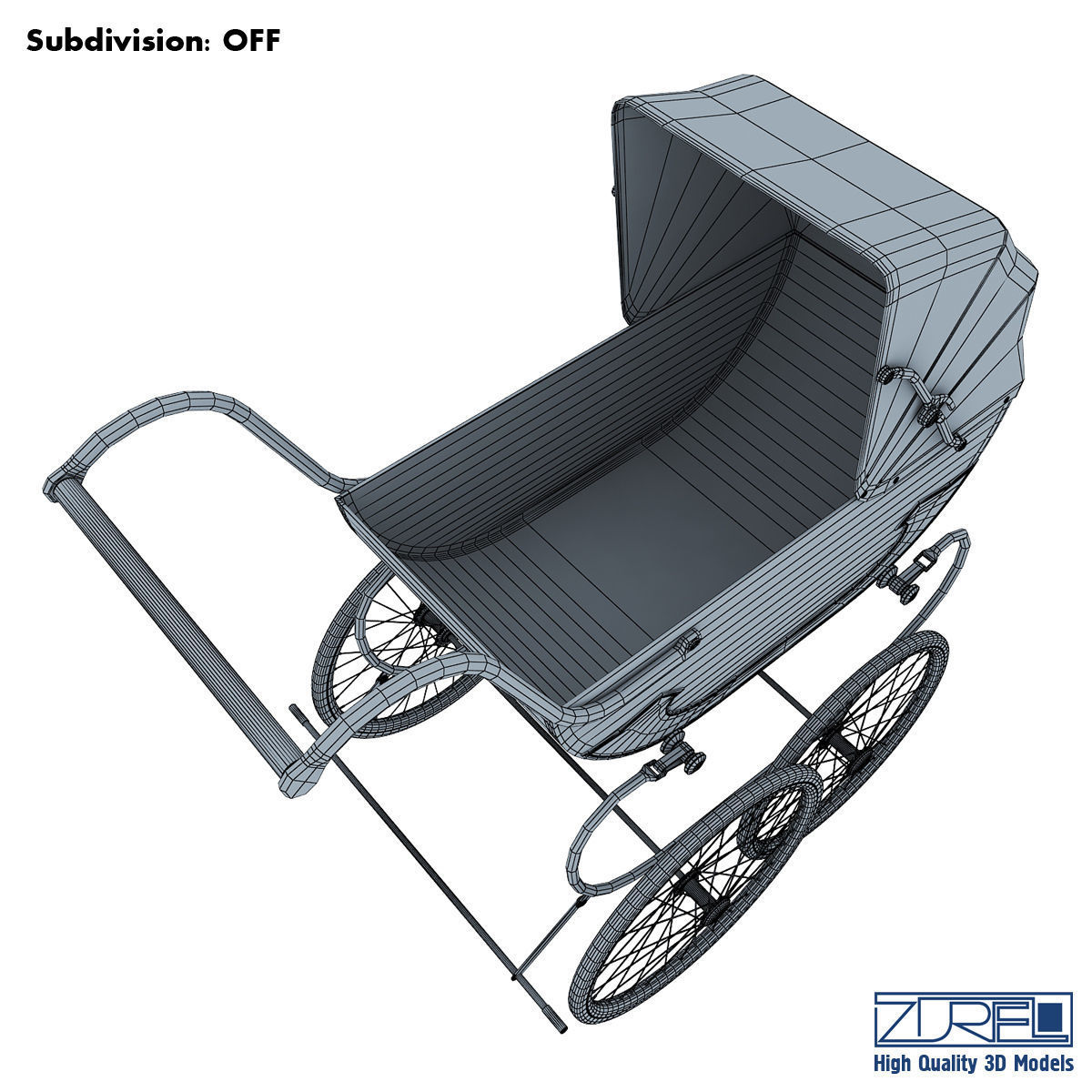 Pram retro 3D model_16