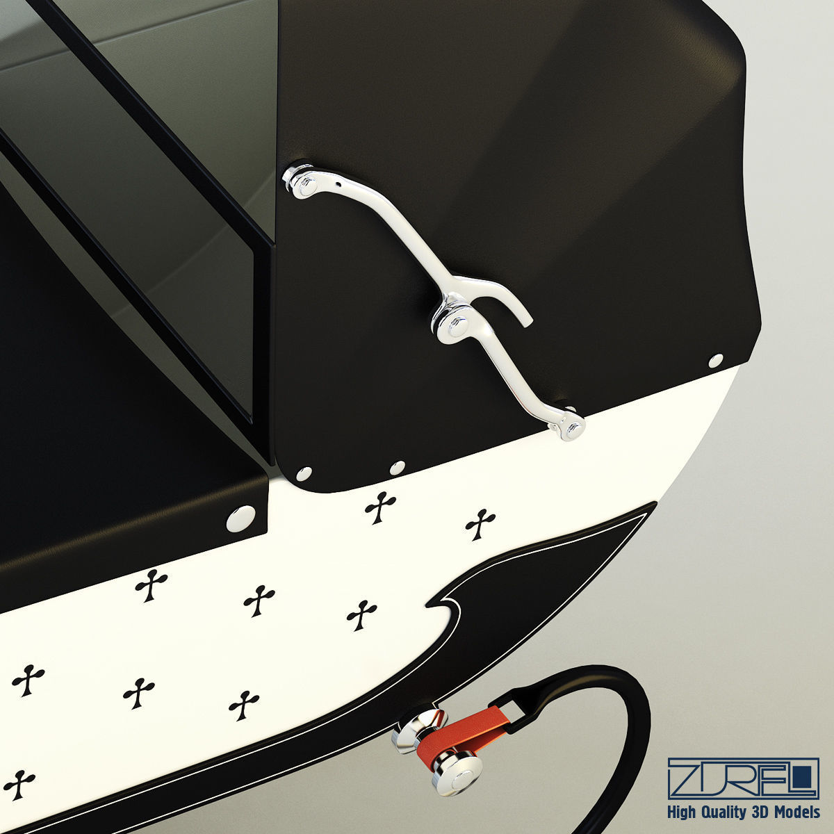 Pram retro 3D model_6