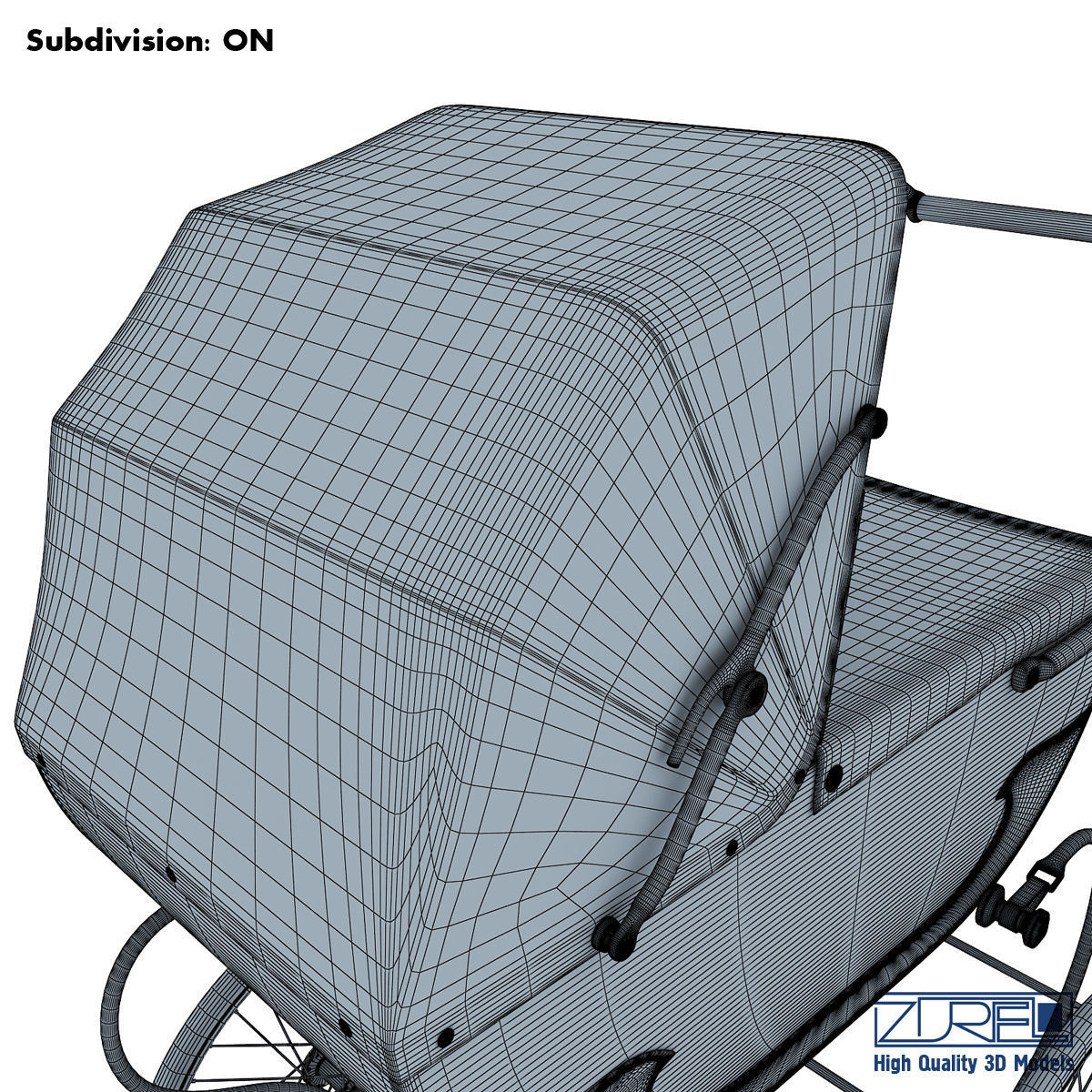 Pram retro 3D model_19