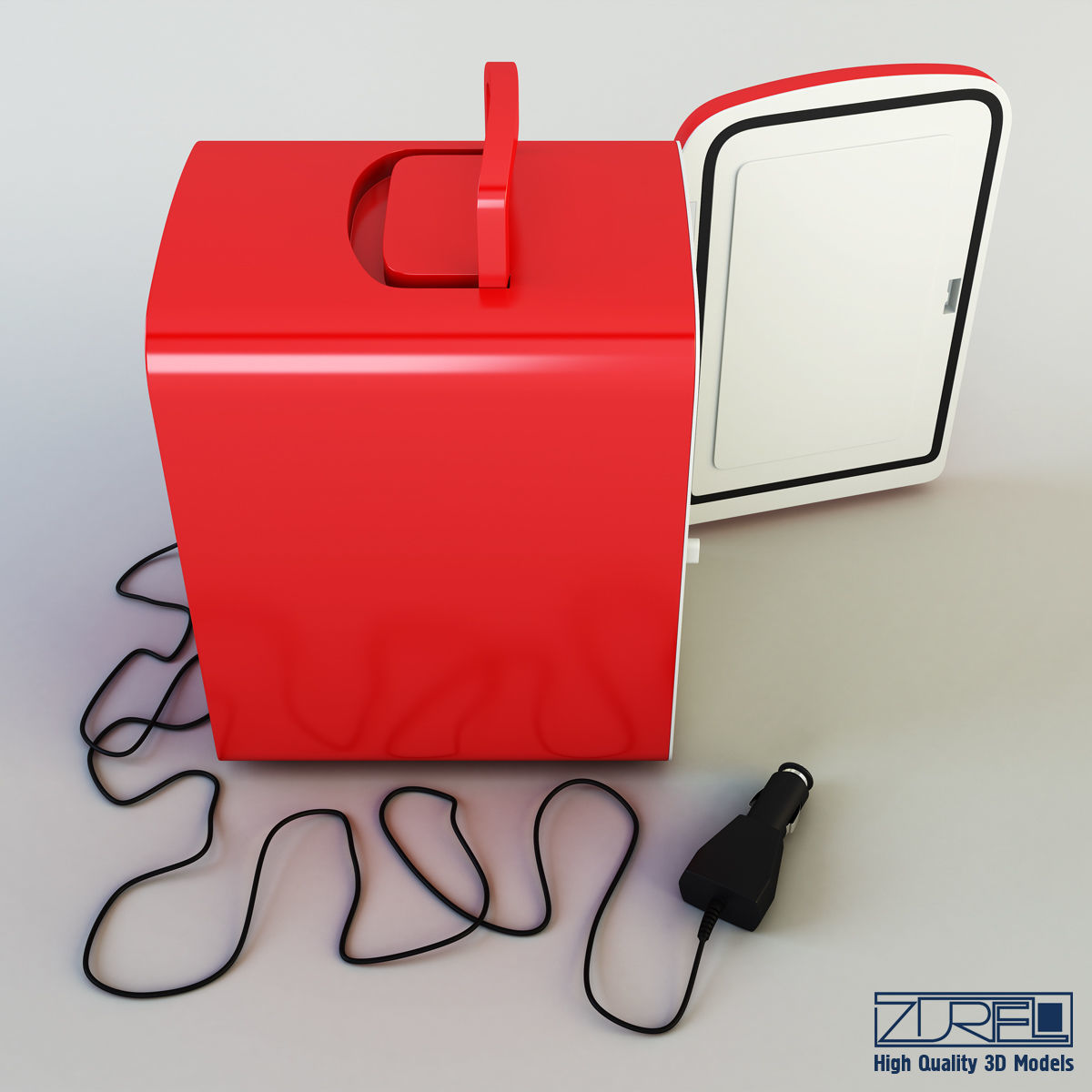 Mini fridge 3D model_2