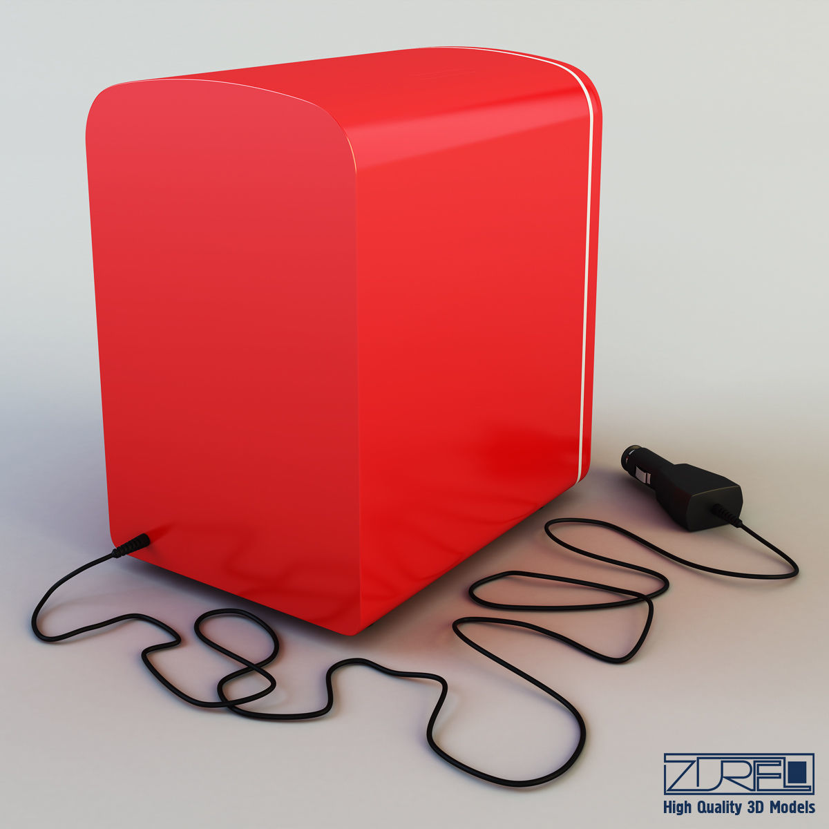 Mini fridge 3D model_1