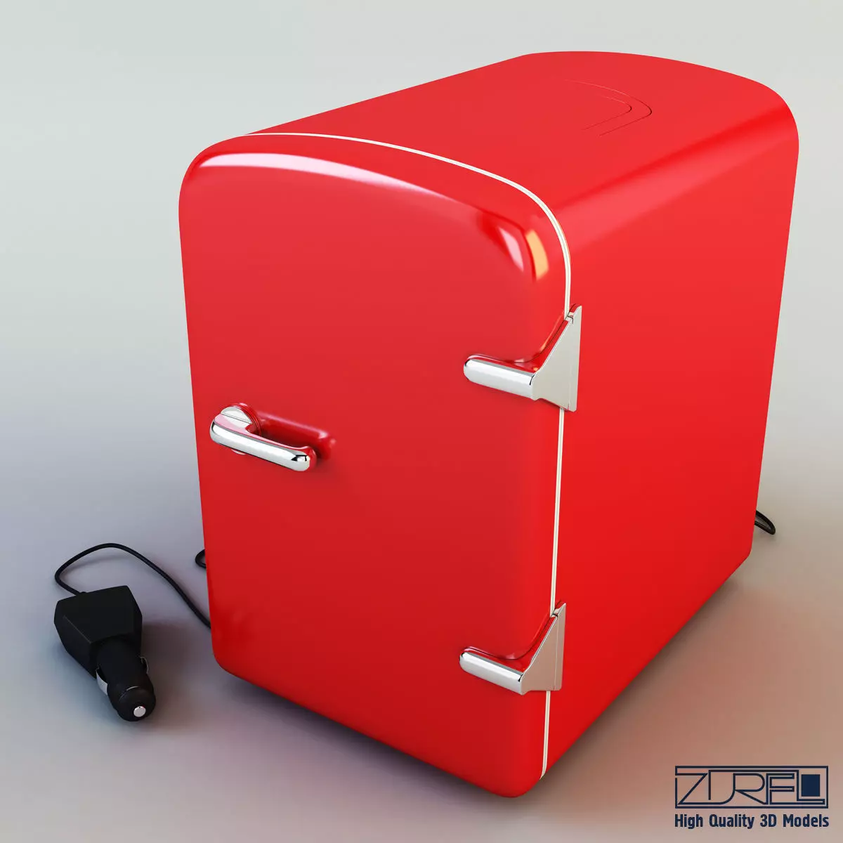Mini fridge 3D model_0