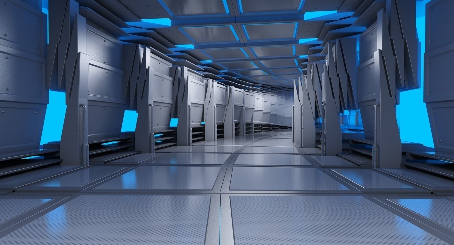 Futuristic Breathing Tunnel Curved Animated 3D model_6