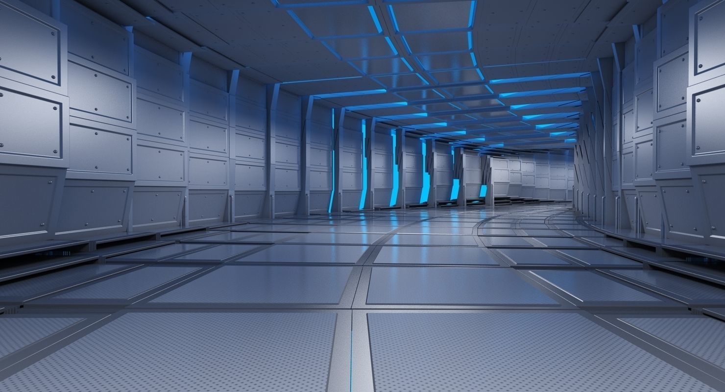 Futuristic Breathing Tunnel Curved Animated 3D model_3