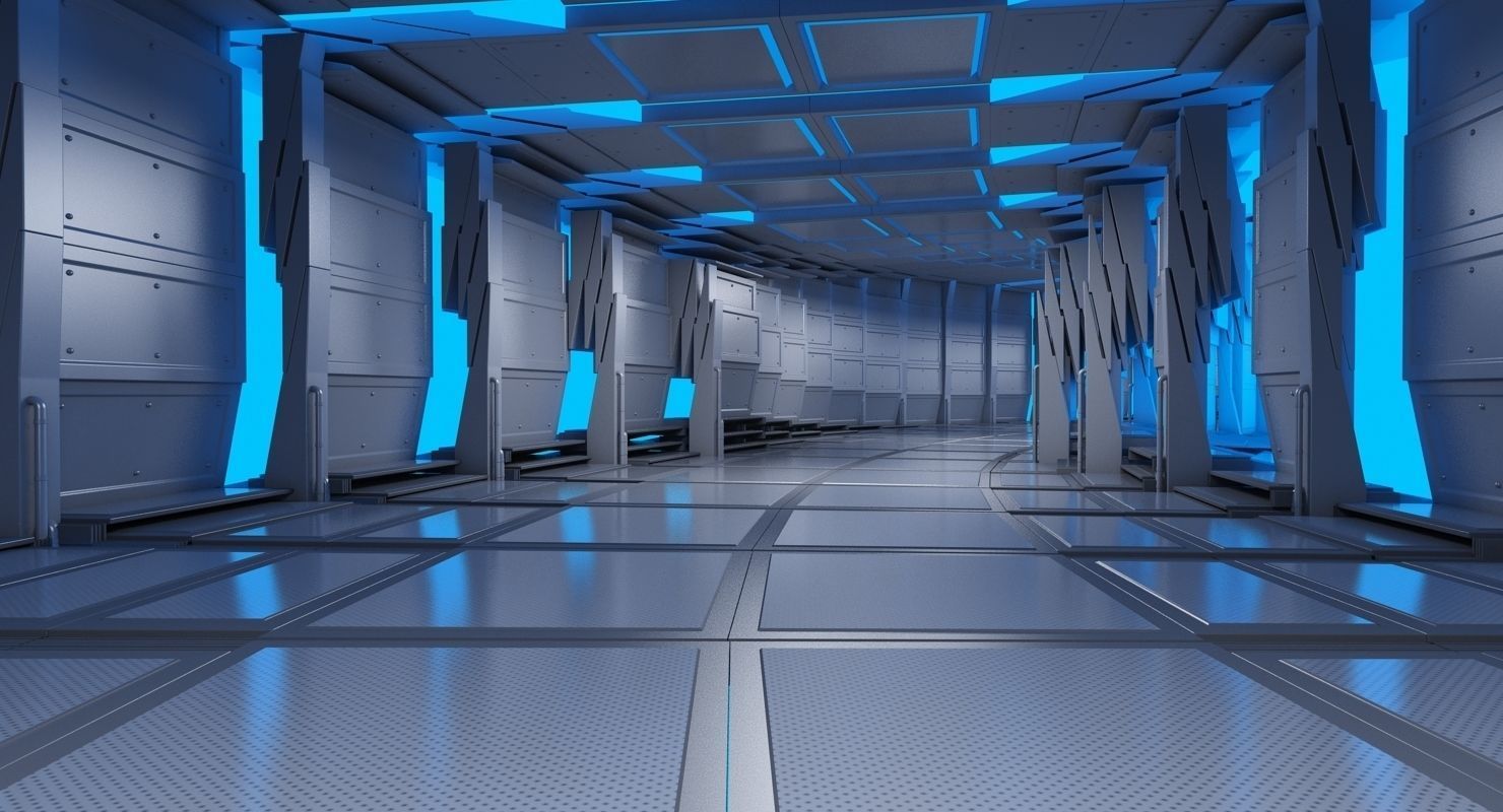Futuristic Breathing Tunnel Curved Animated 3D model_5