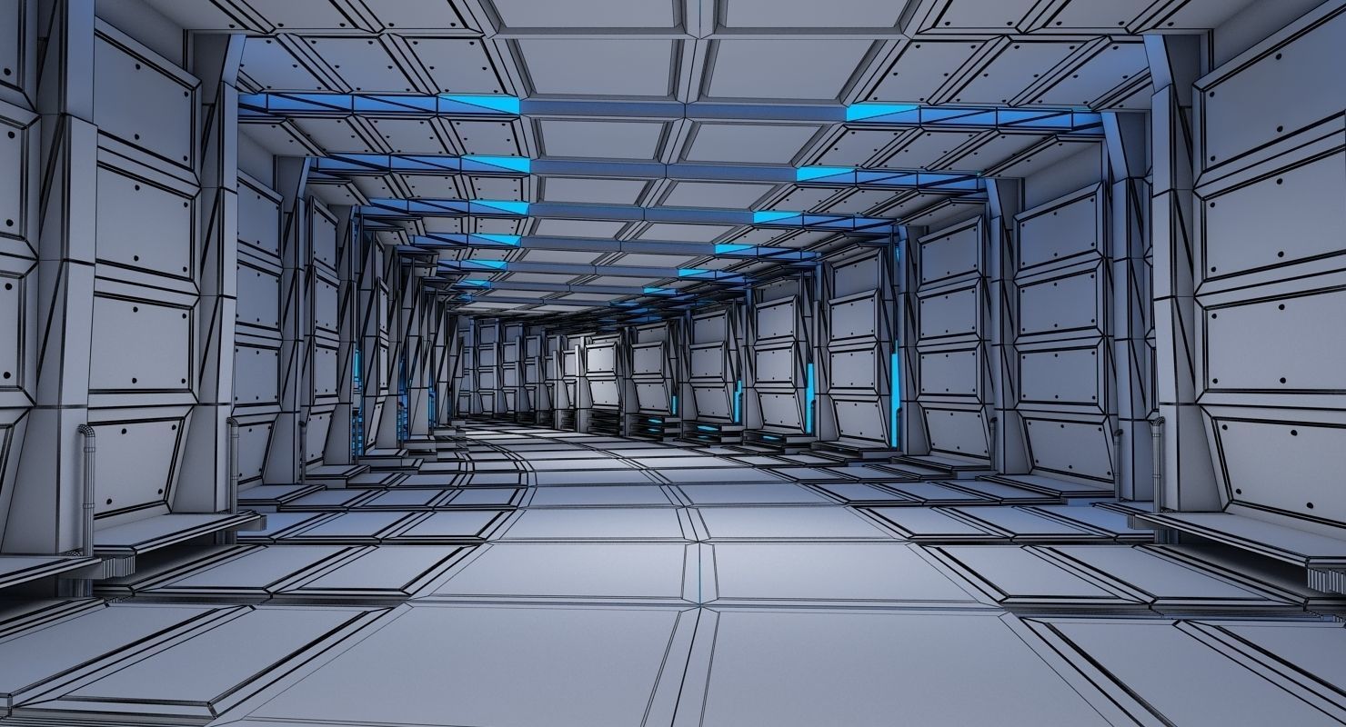 Futuristic Breathing Tunnel Curved Animated 3D model_10