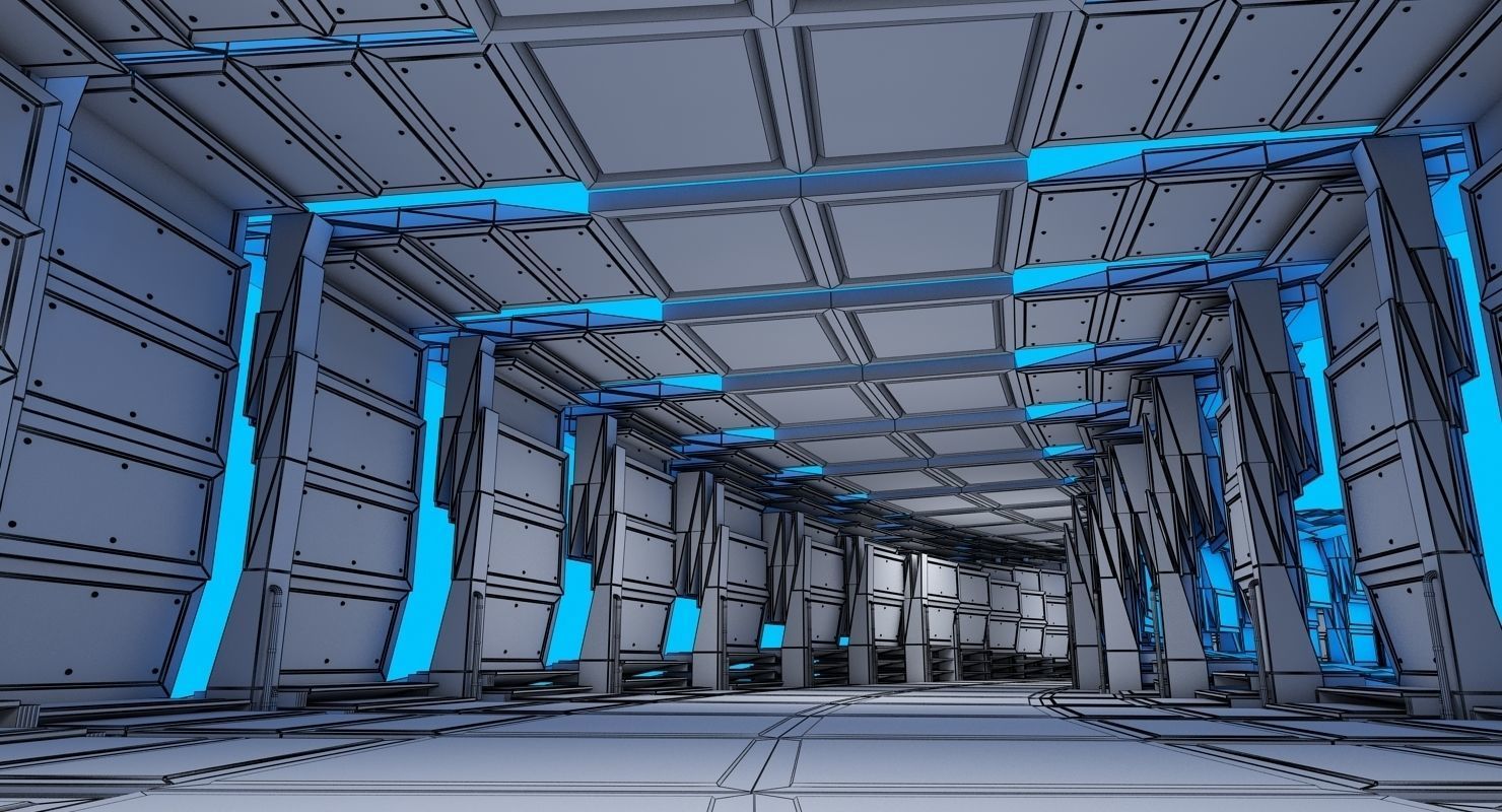 Futuristic Breathing Tunnel Curved Animated 3D model_9