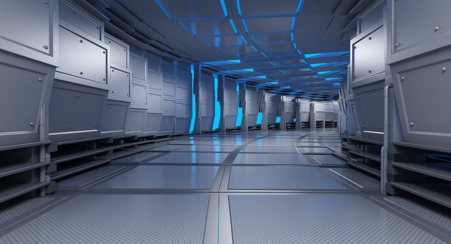 Futuristic Breathing Tunnel Curved Animated 3D model_2