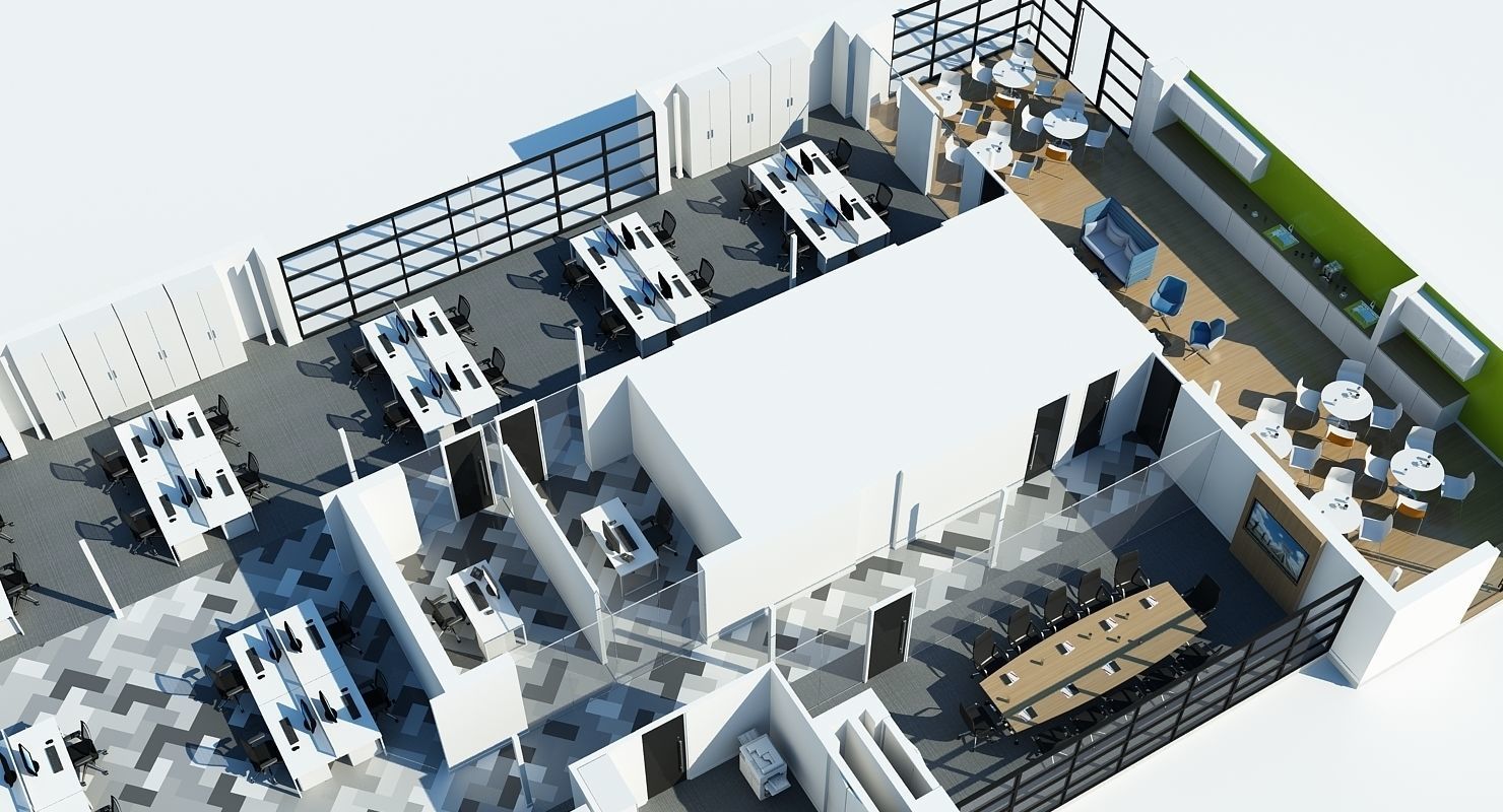 Full Office Interior 8 3D model_1